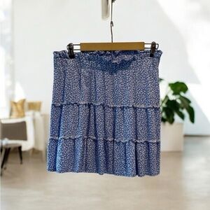 Wild Fable Blue Floral Mini Skirt